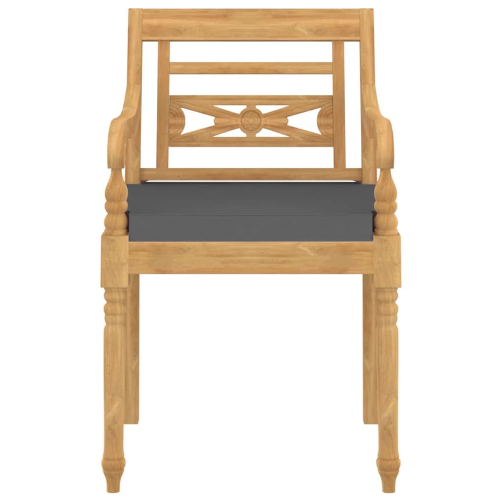 vidaXL Batavia Chairs Patio Garden Lounge Chair with Cushions Solid Wood Teak-22