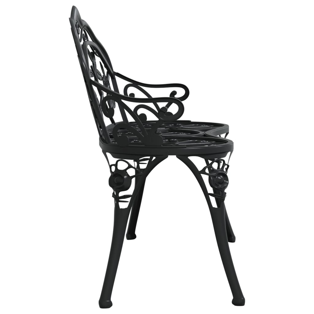 vidaXL Outdoor Patio Bench Garden Bench Furniture with Armrests Cast Aluminum-20