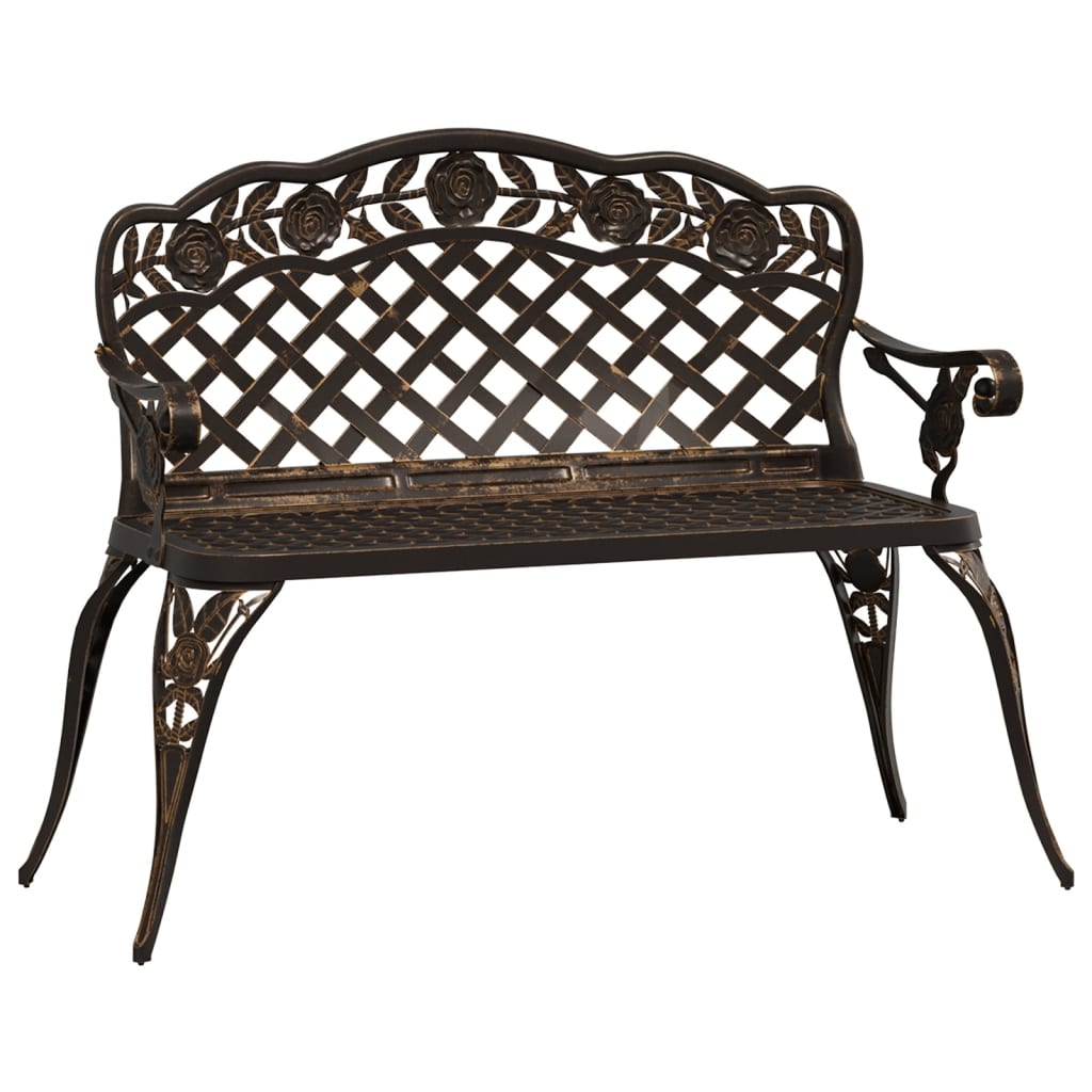 vidaXL Outdoor Patio Bench Outdoor Bench Chair for Backyard Cast Aluminum-1