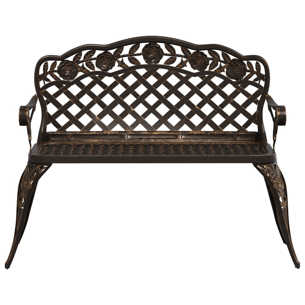 vidaXL Outdoor Patio Bench Outdoor Bench Chair for Backyard Cast Aluminum-17