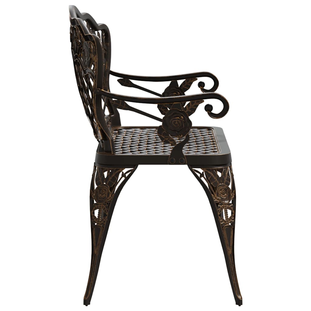 vidaXL Outdoor Patio Bench Outdoor Bench Chair for Backyard Cast Aluminum-19