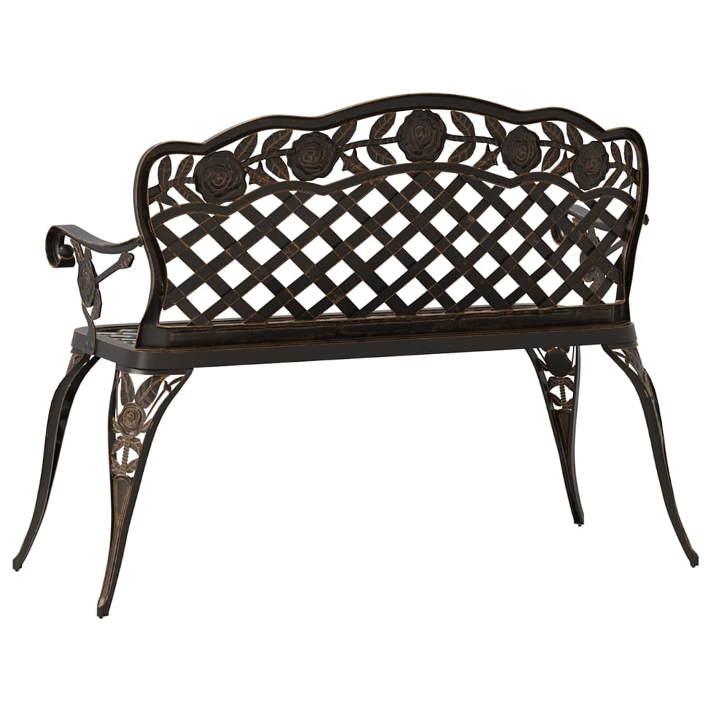 vidaXL Outdoor Patio Bench Outdoor Bench Chair for Backyard Cast Aluminum-21