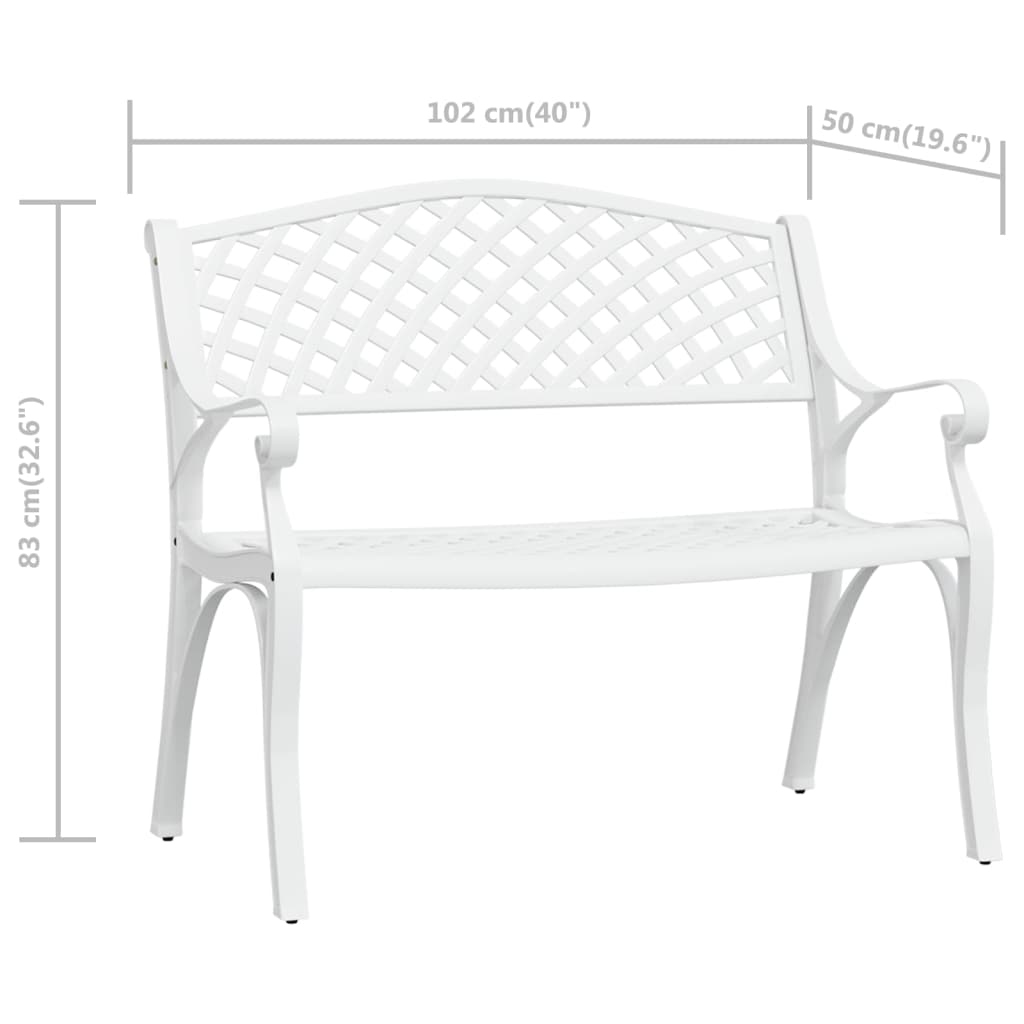 vidaXL Outdoor Patio Bench Outdoor Garden Bench for Backyard Cast Aluminum-4
