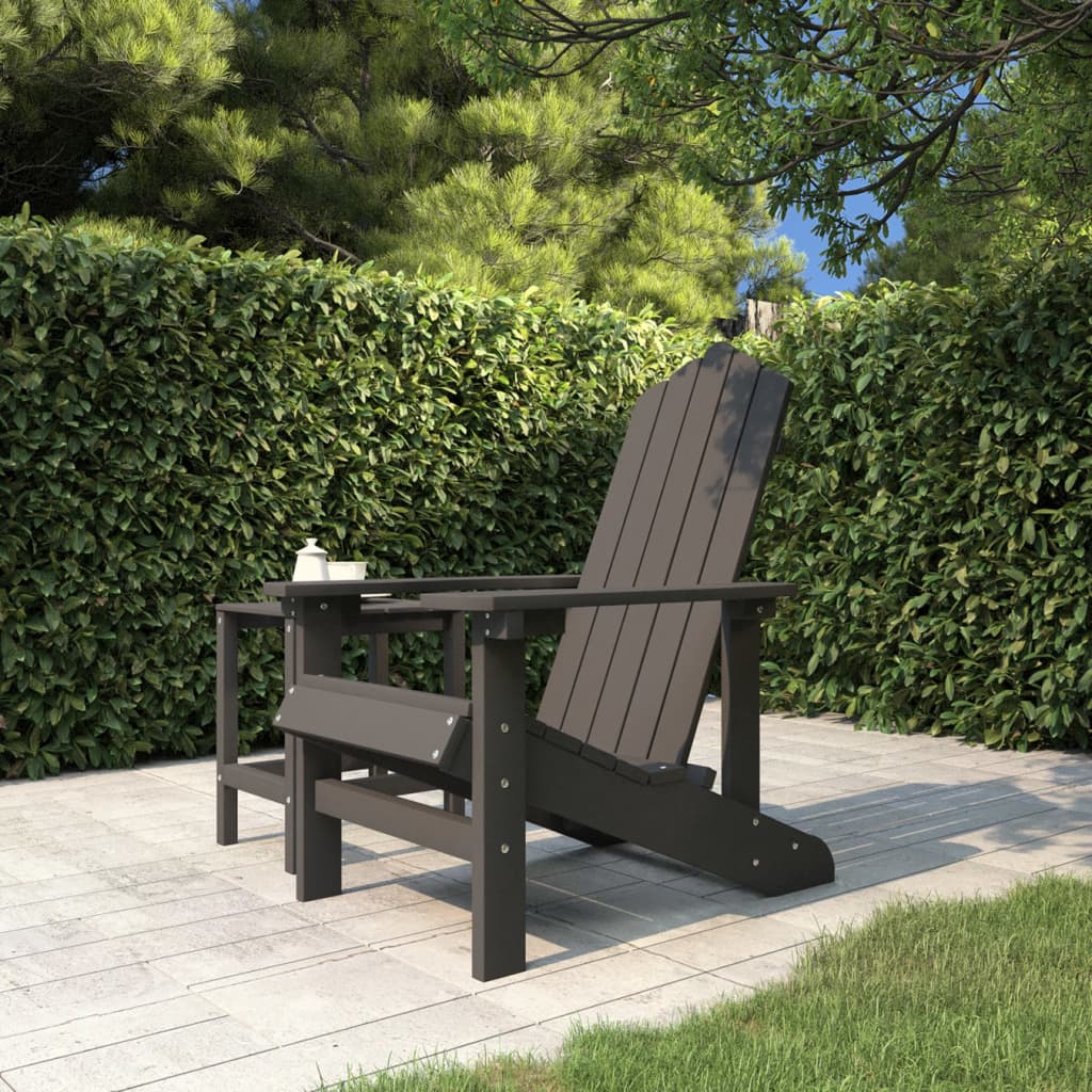 vidaXL Patio Adirondack Chair HDPE Anthracite-3