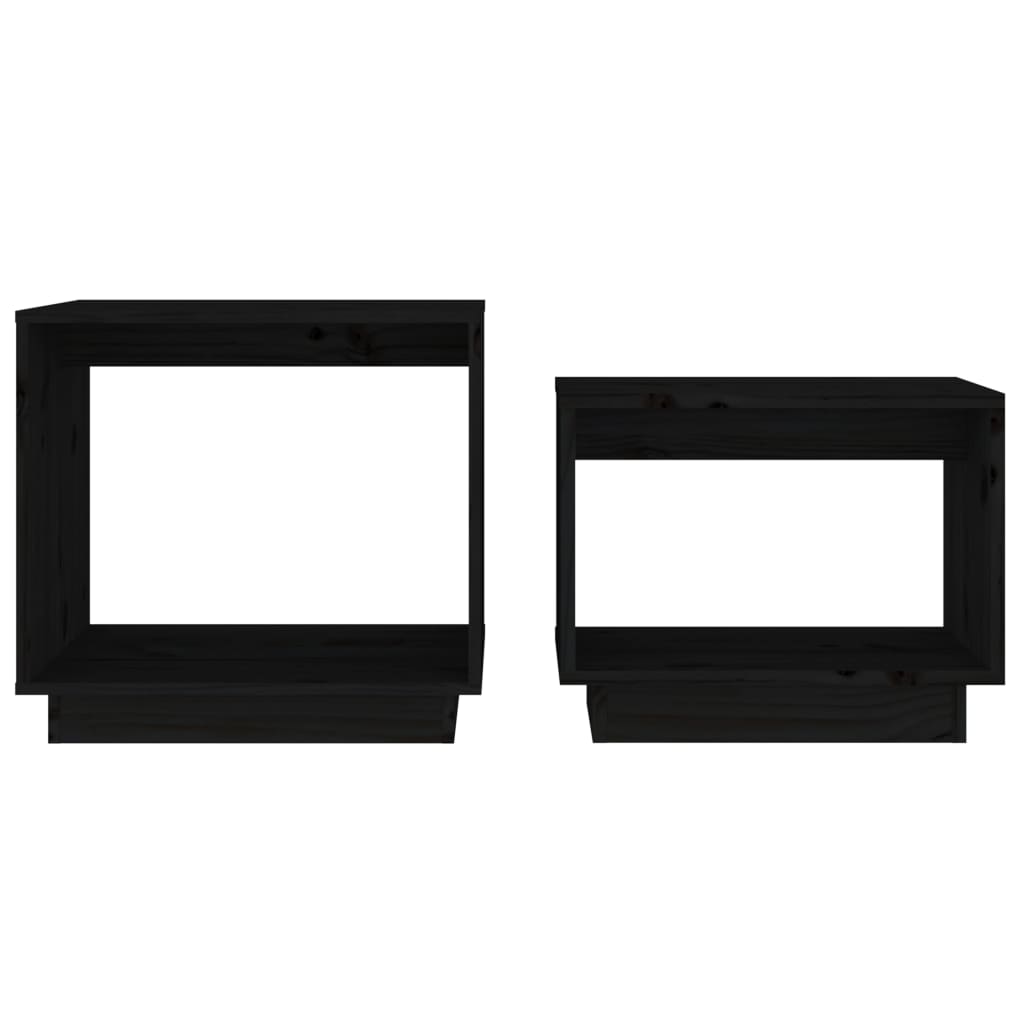 vidaXL Coffee Tables 2 Pcs End Nesting Table for Living Room Solid Wood Pine-14