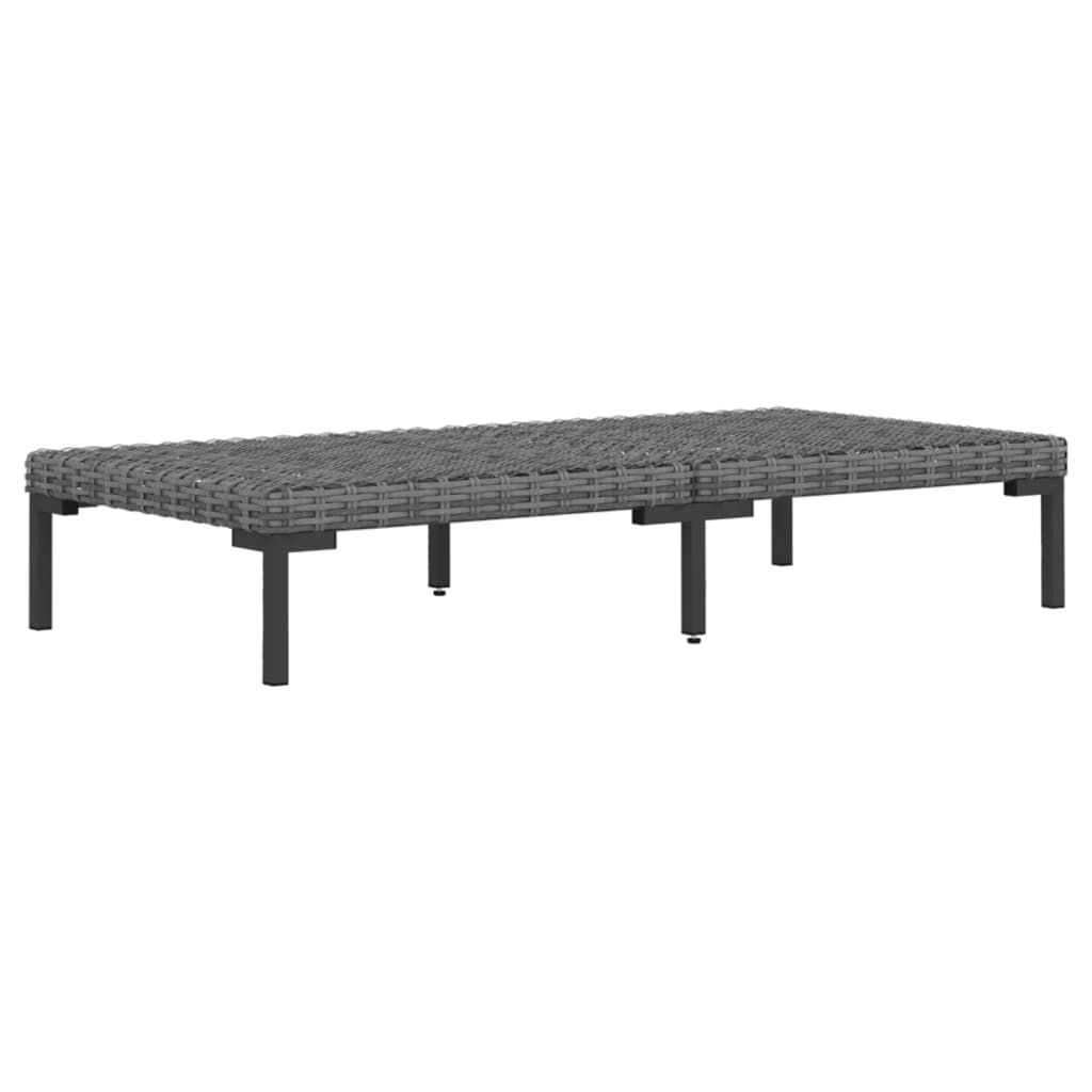 vidaXL 3 Piece Patio Lounge Set Dark Gray Half Round Poly Rattan-5