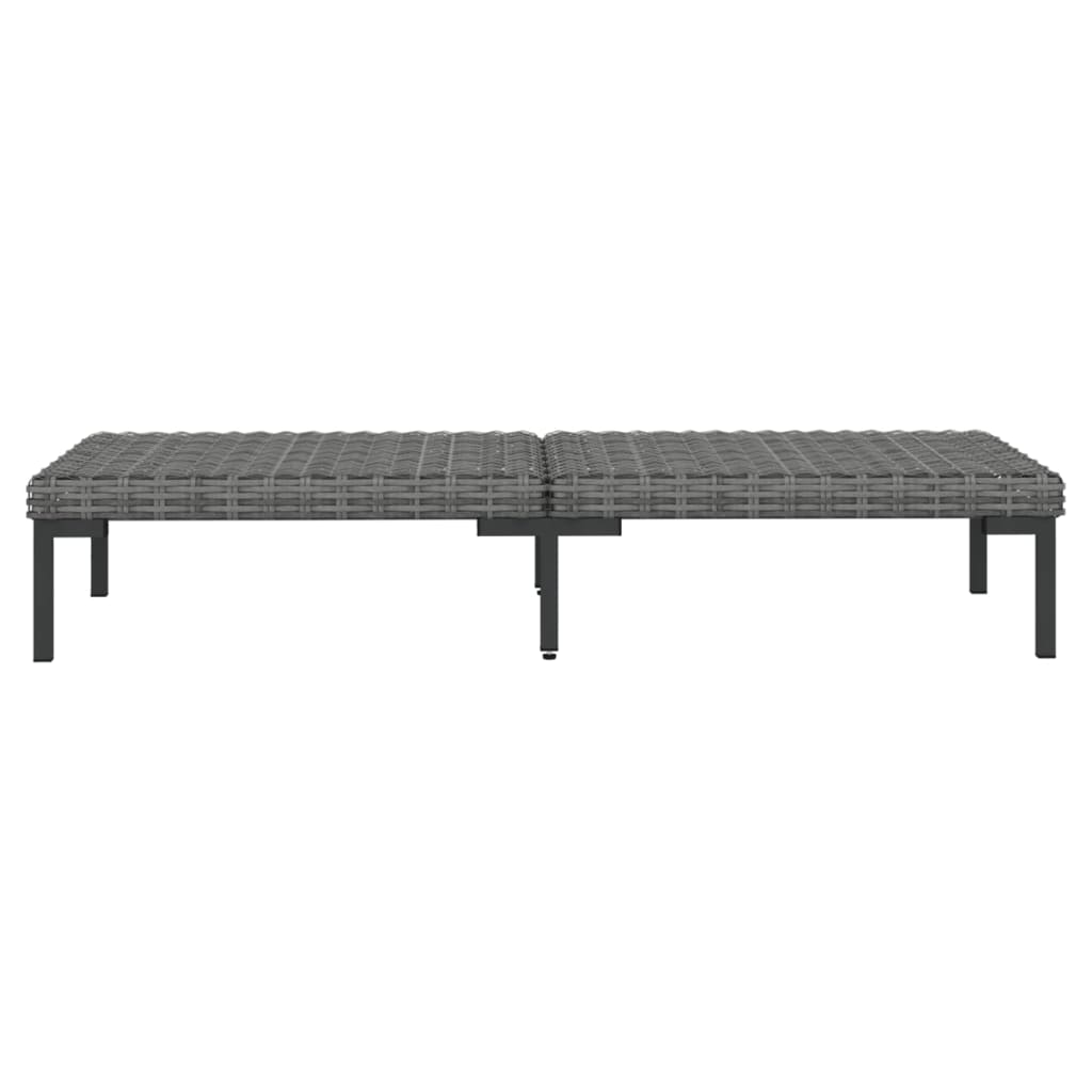 vidaXL 3 Piece Patio Lounge Set Dark Gray Half Round Poly Rattan-6
