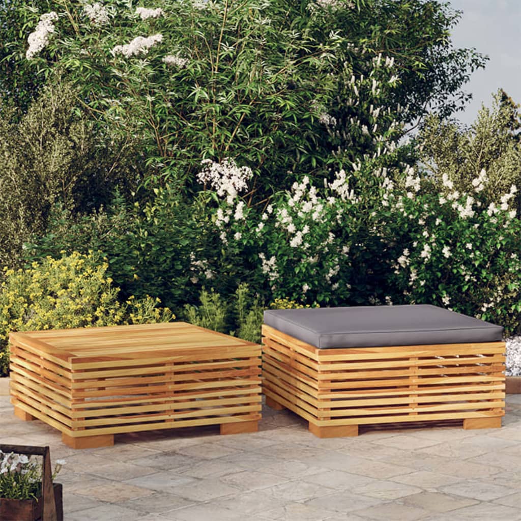 vidaXL 2 Piece Patio Lounge Set Solid Wood Teak-0