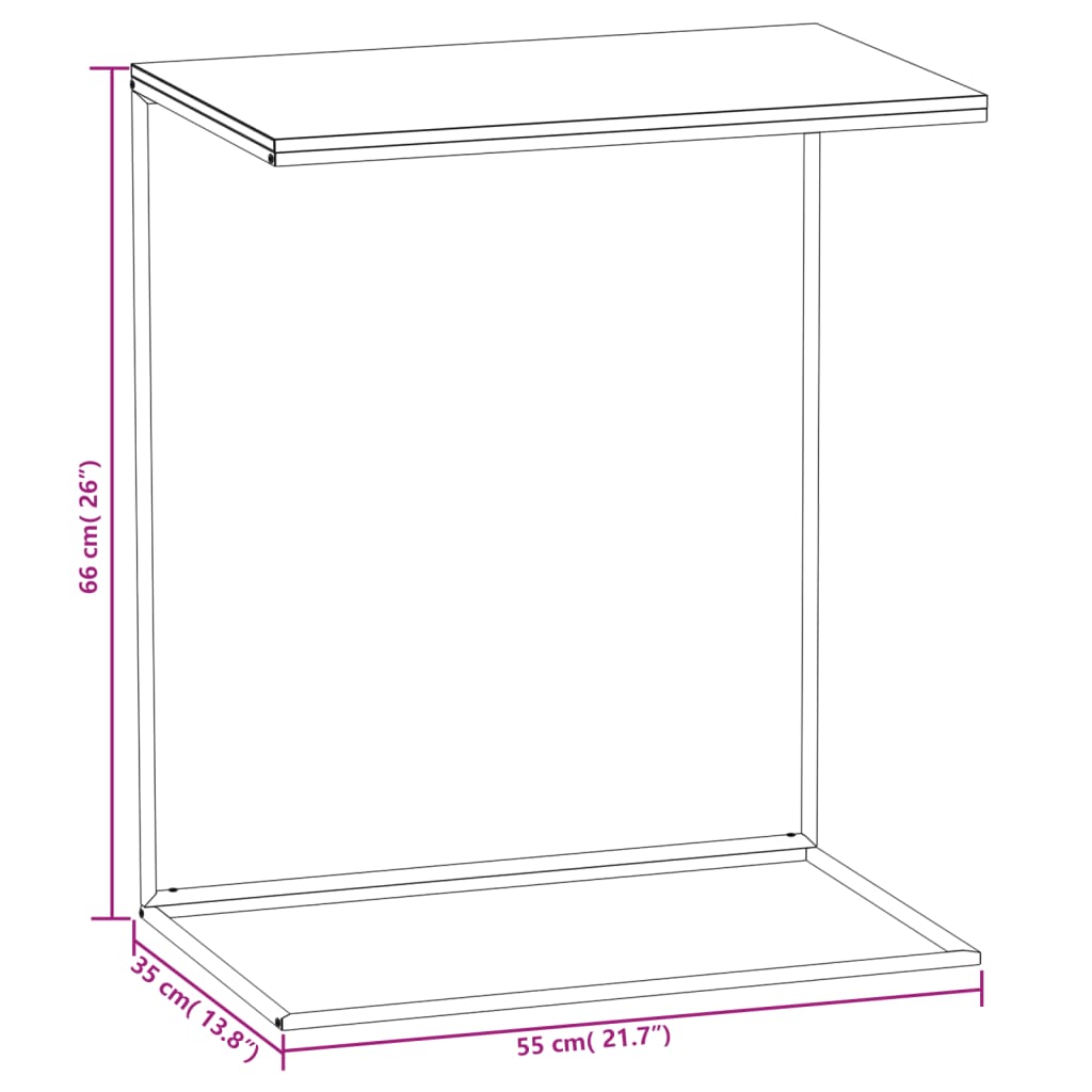 vidaXL Side Table White 21.7"x13.8"x26" Engineered Wood-4