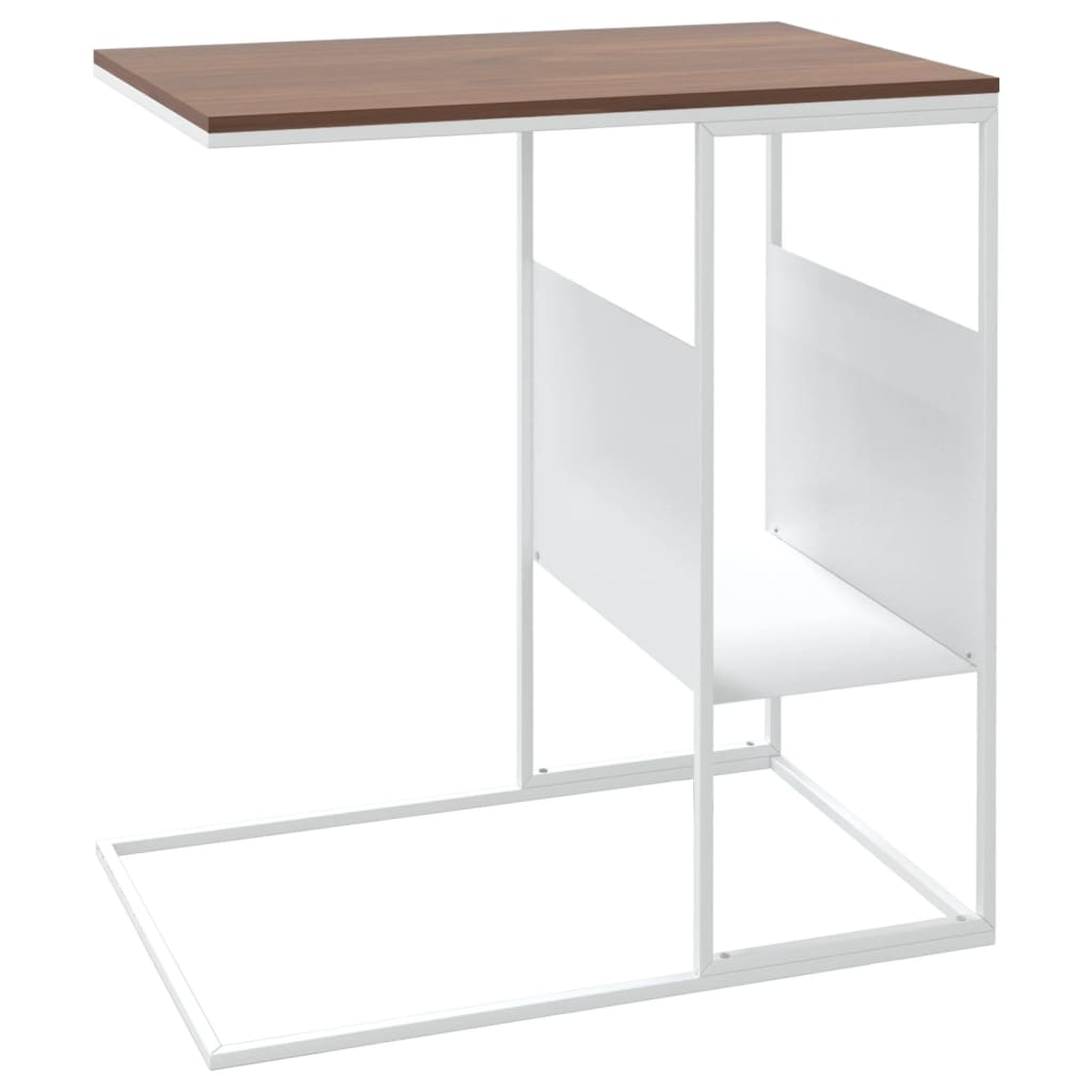 vidaXL Side Table White 21.7"x14.2"x23.4" Engineered Wood-4