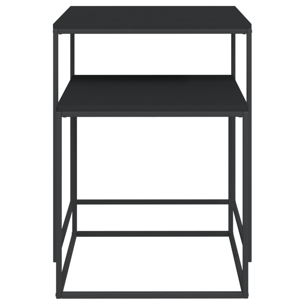 vidaXL Coffee Table Set Accent Nesting Table 2 Pcs Engineered Wood and Metal-10