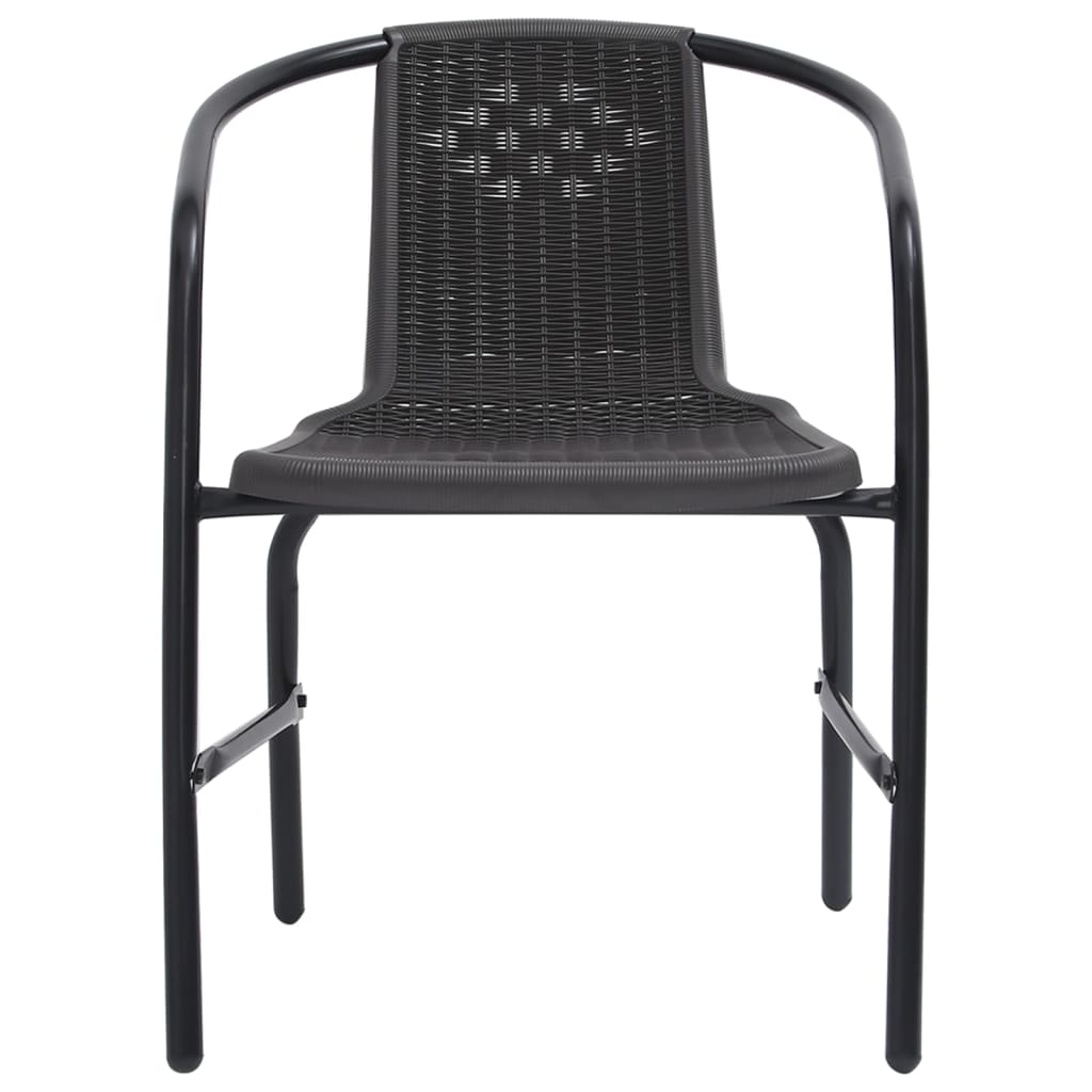 vidaXL Rattan Dining Chairs Stack Chair Plastic Rattan and Steel 242.5 lb-23