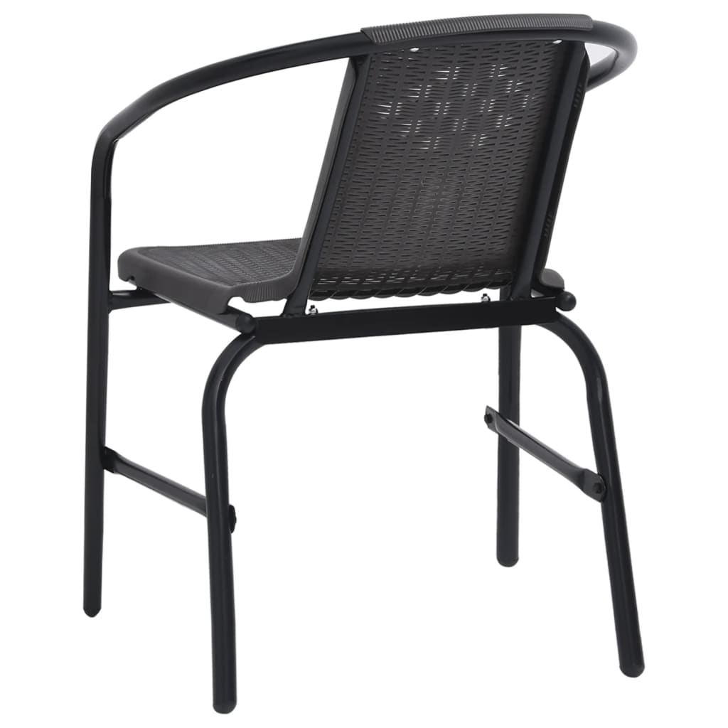 vidaXL Rattan Dining Chairs Stack Chair Plastic Rattan and Steel 242.5 lb-17