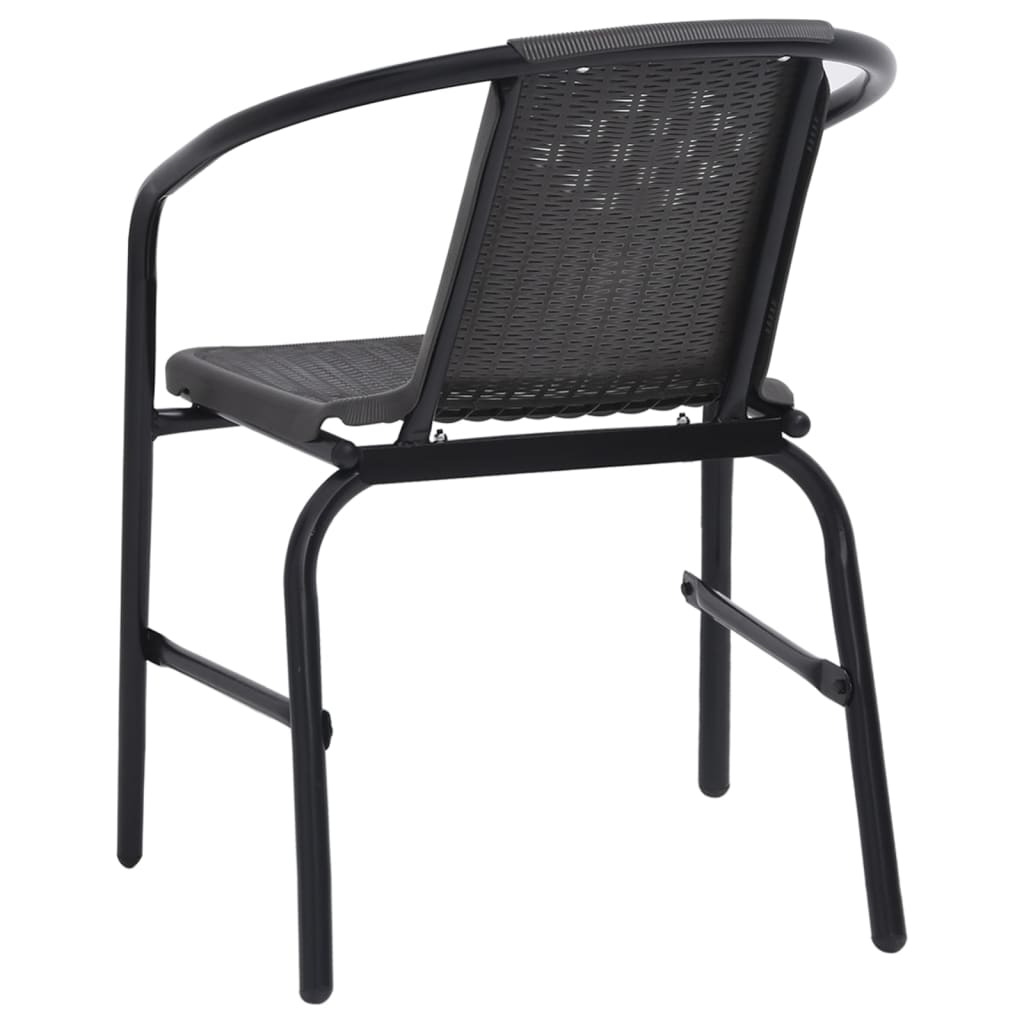 vidaXL Rattan Dining Chairs Stack Chair Plastic Rattan and Steel 242.5 lb-6
