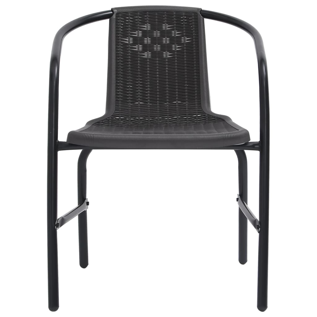 vidaXL Rattan Dining Chairs Stack Chair Plastic Rattan and Steel 242.5 lb-27