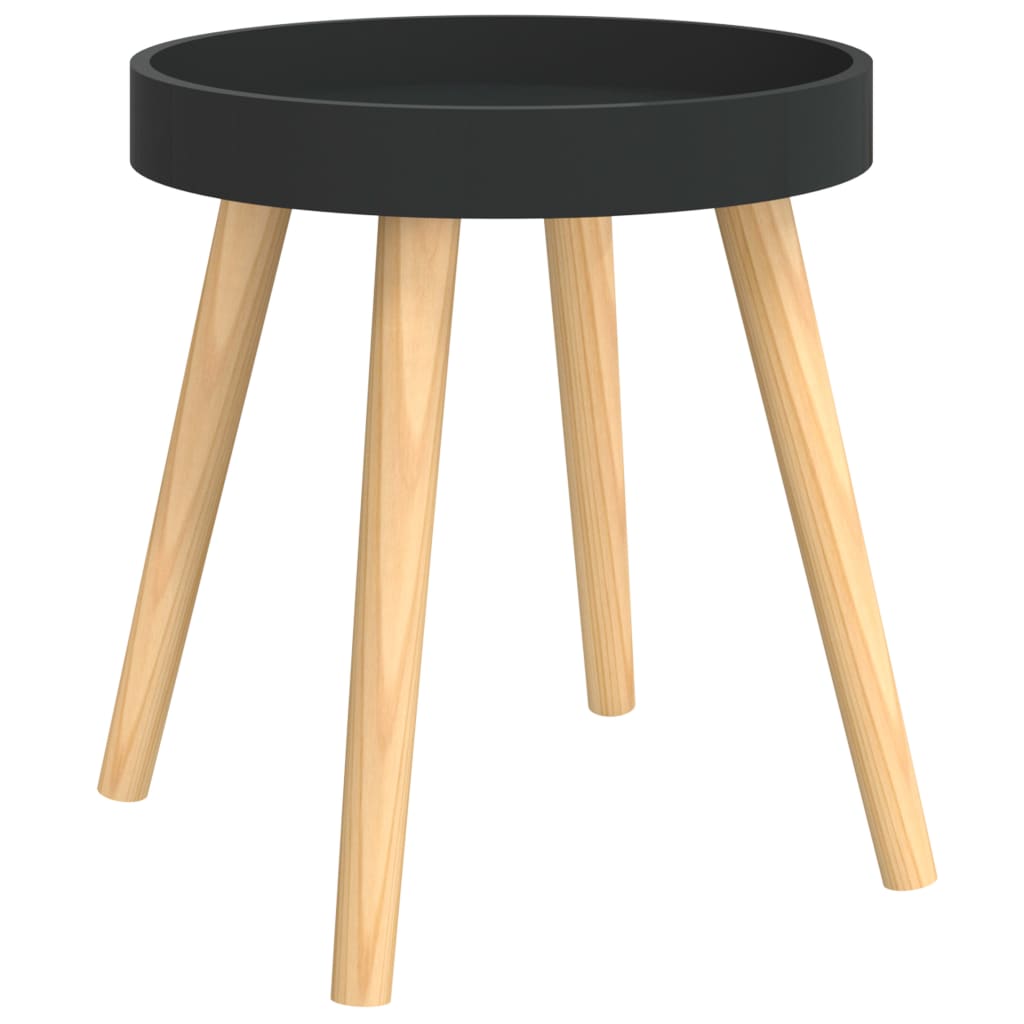 vidaXL Side Table Round End Coffee Table Engineered Wood and Solid Wood Pine-1