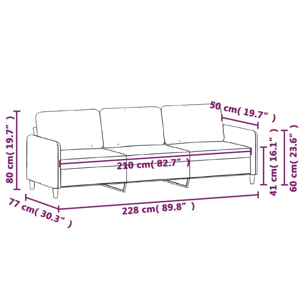 vidaXL Sofa Chair Living Room Accent Upholstered Chair with Armrest Fabric-28