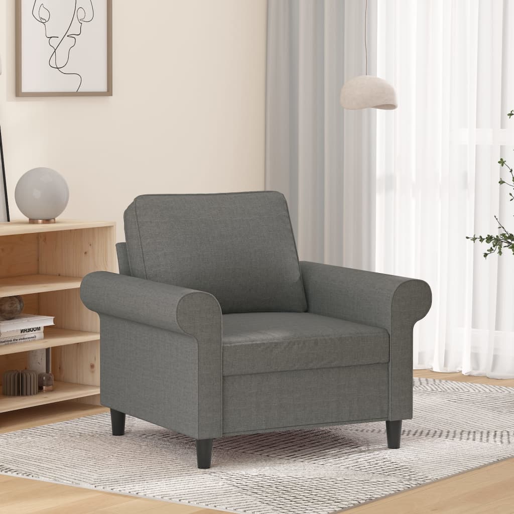vidaXL Sofa Chair Living Room Accent Upholstered Chair with Armrest Fabric-8