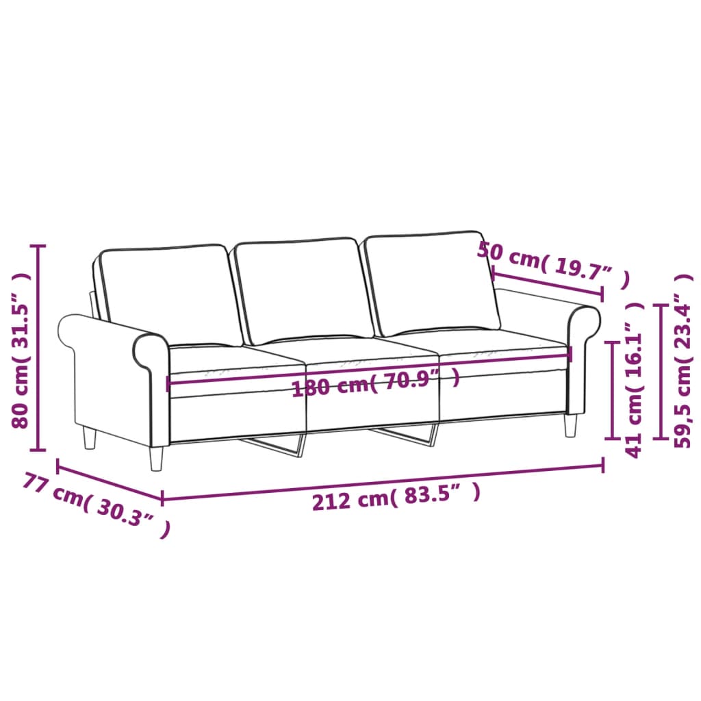 vidaXL Sofa Chair Living Room Accent Upholstered Chair with Armrest Fabric-48