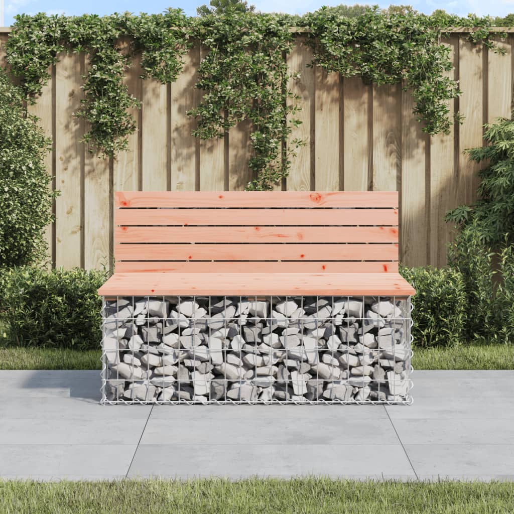 vidaXL Patio Bench Outdoor Park Bench Seating Gabion Design Solid Wood Pine-32