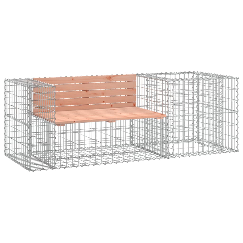 vidaXL Patio Bench with Gabion Basket Park Garden Outdoor Seating Solid Wood-1