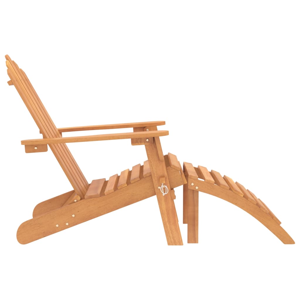vidaXL Patio Adirondack Chairs with Footrests 2 pcs Solid Wood Acacia-3