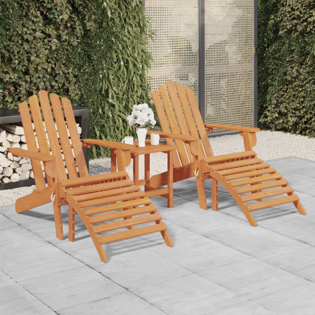 vidaXL Patio Adirondack Chairs with Footrests 2 pcs Solid Wood Acacia-0
