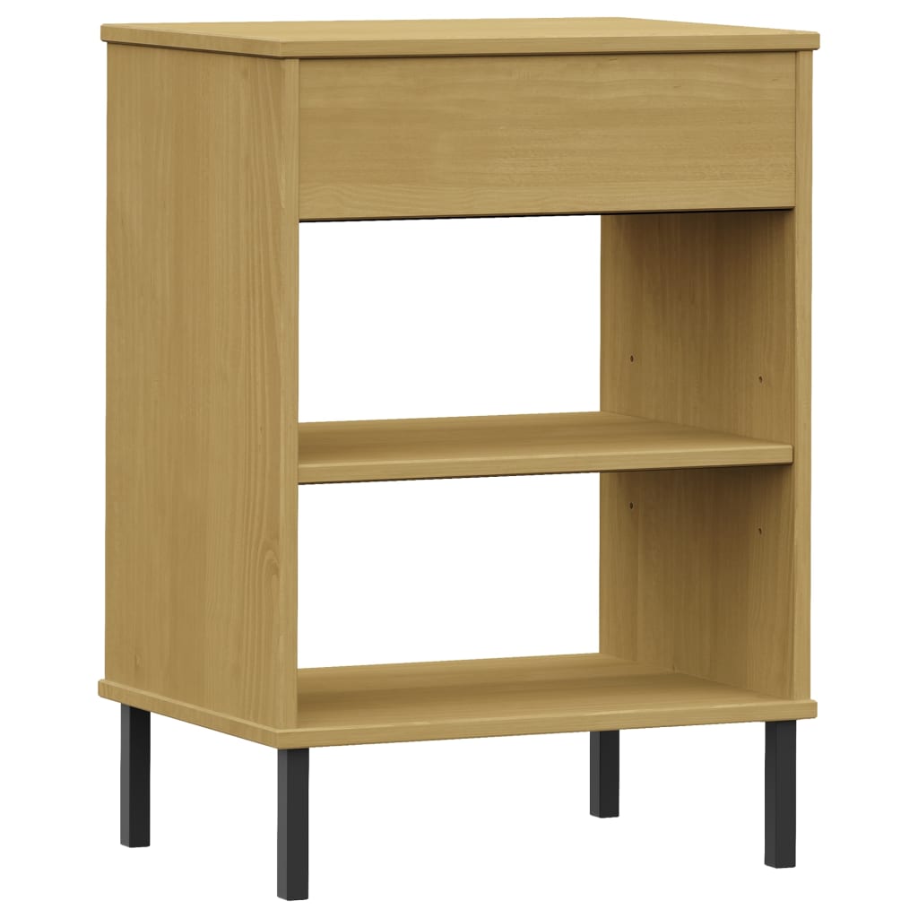 vidaXL Console Cabinet Buffet Storage with Metal Legs Solid Wood Pine OSLO-8
