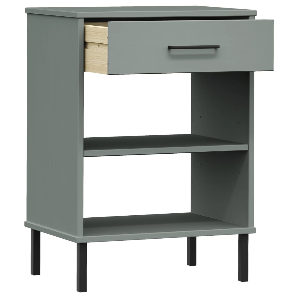 vidaXL Console Cabinet Buffet Storage with Metal Legs Solid Wood Pine OSLO-20