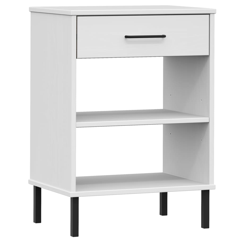 vidaXL Console Cabinet Buffet Storage with Metal Legs Solid Wood Pine OSLO-12