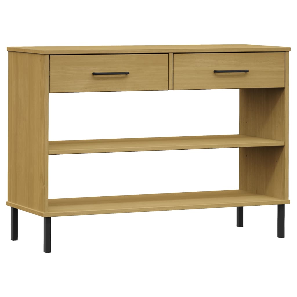 vidaXL Console Cabinet Buffet Storage with Metal Legs Solid Wood Pine OSLO-0