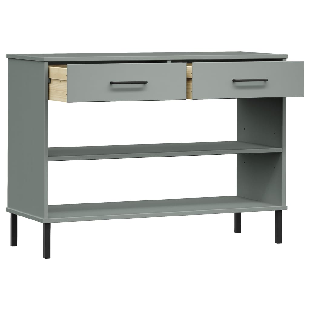vidaXL Console Cabinet Buffet Storage with Metal Legs Solid Wood Pine OSLO-20