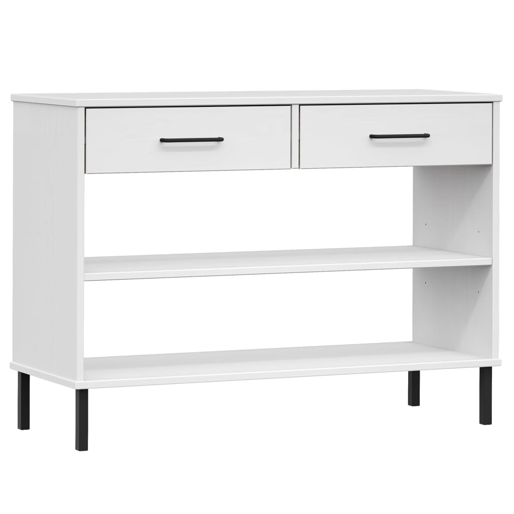 vidaXL Console Cabinet Buffet Storage with Metal Legs Solid Wood Pine OSLO-12