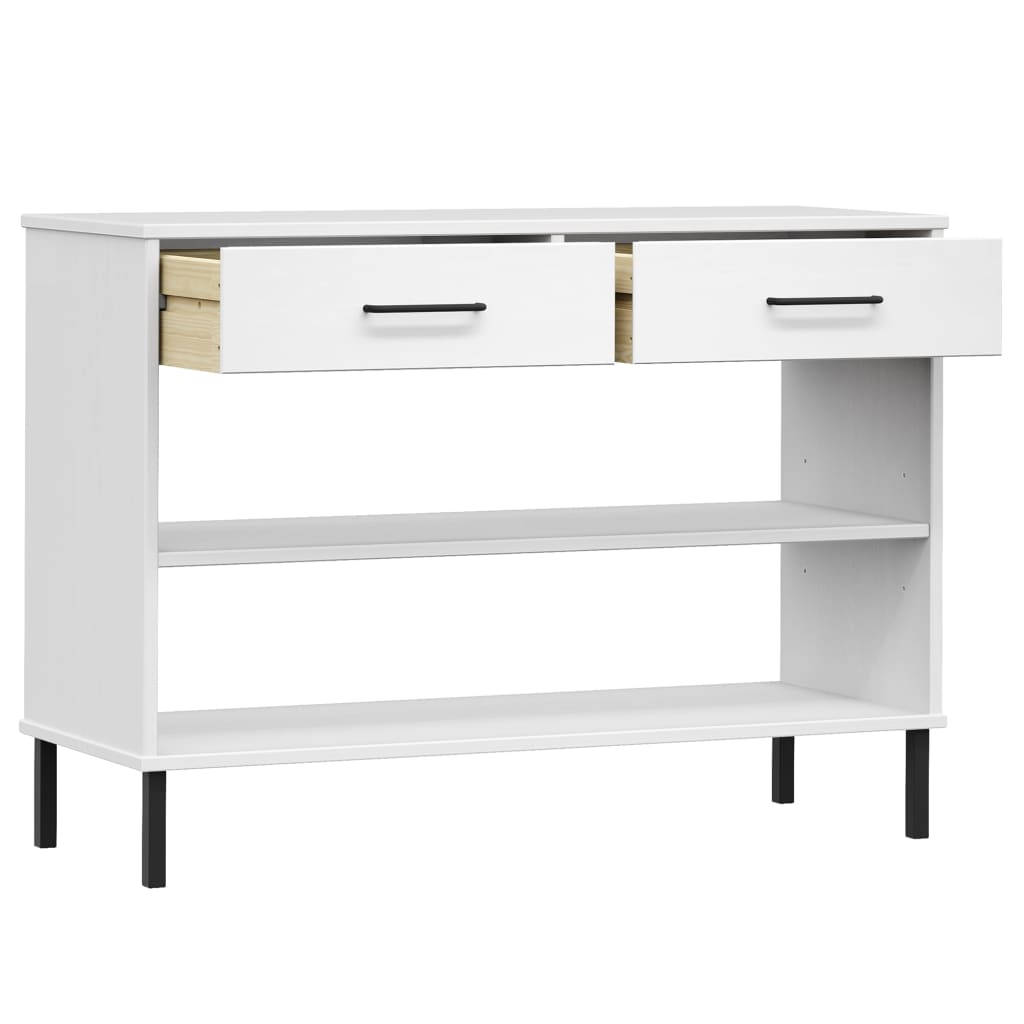 vidaXL Console Cabinet Buffet Storage with Metal Legs Solid Wood Pine OSLO-7
