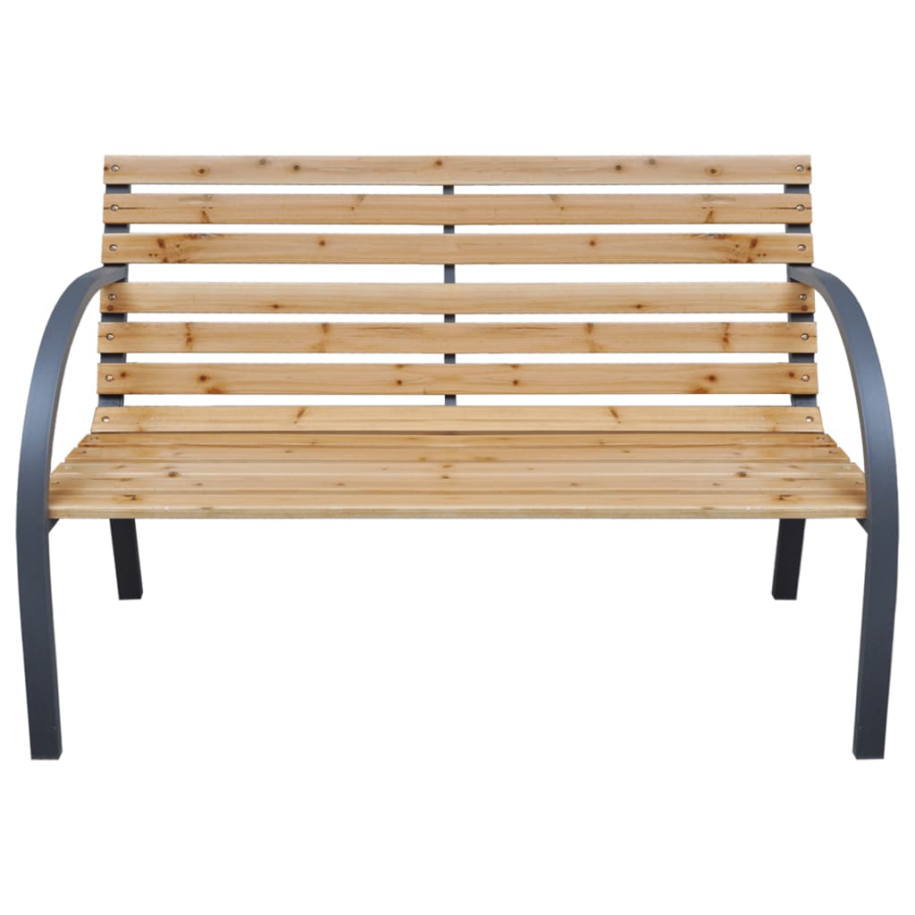 vidaXL Outdoor Patio Bench Garden Park Bench with Armrests Solid Wood Fir-0