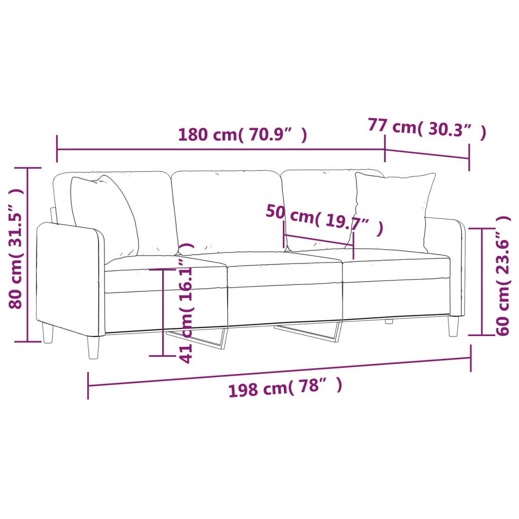 vidaXL 2-Seater Sofa with Pillows&Cushions Dark Gray 55.1" Fabric-34
