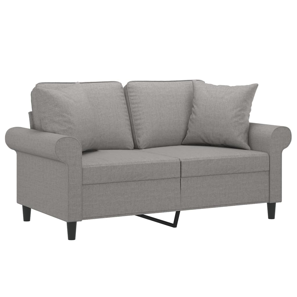 vidaXL 2-Seater Sofa with Pillows&Cushions Dark Gray 55.1" Fabric-36