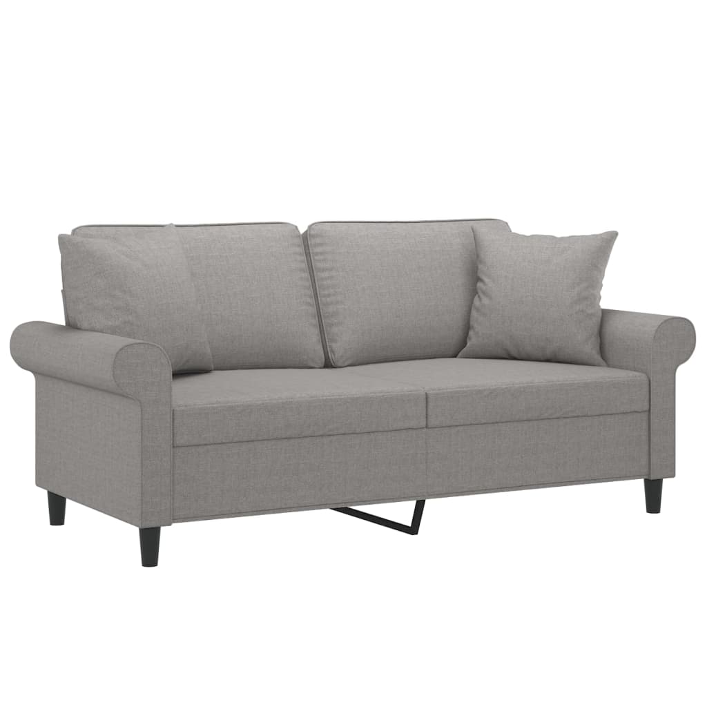 vidaXL 2-Seater Sofa with Pillows&Cushions Dark Gray 55.1" Fabric-31