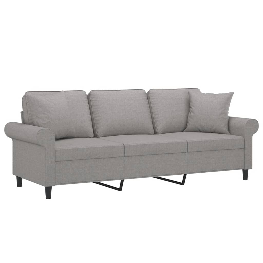 vidaXL 2-Seater Sofa with Pillows&Cushions Dark Gray 55.1" Fabric-15