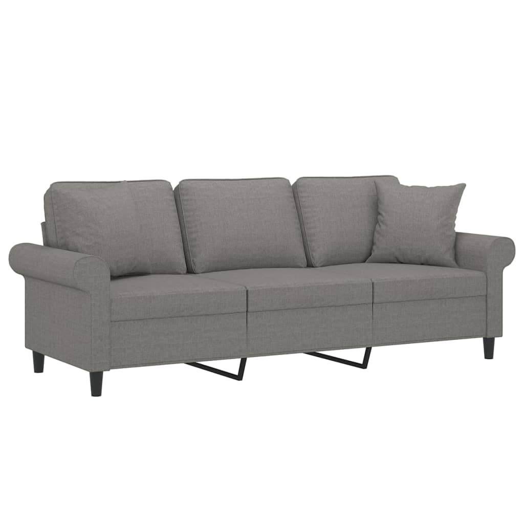 vidaXL 2-Seater Sofa with Pillows&Cushions Dark Gray 55.1" Fabric-26