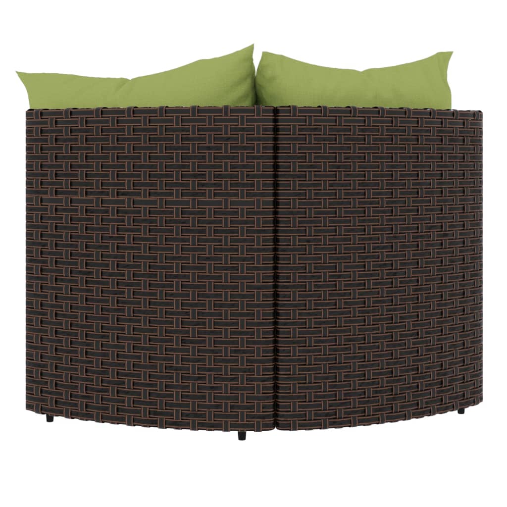vidaXL Patio Corner Sofas with Cushions 2 pcs Brown Poly Rattan-1