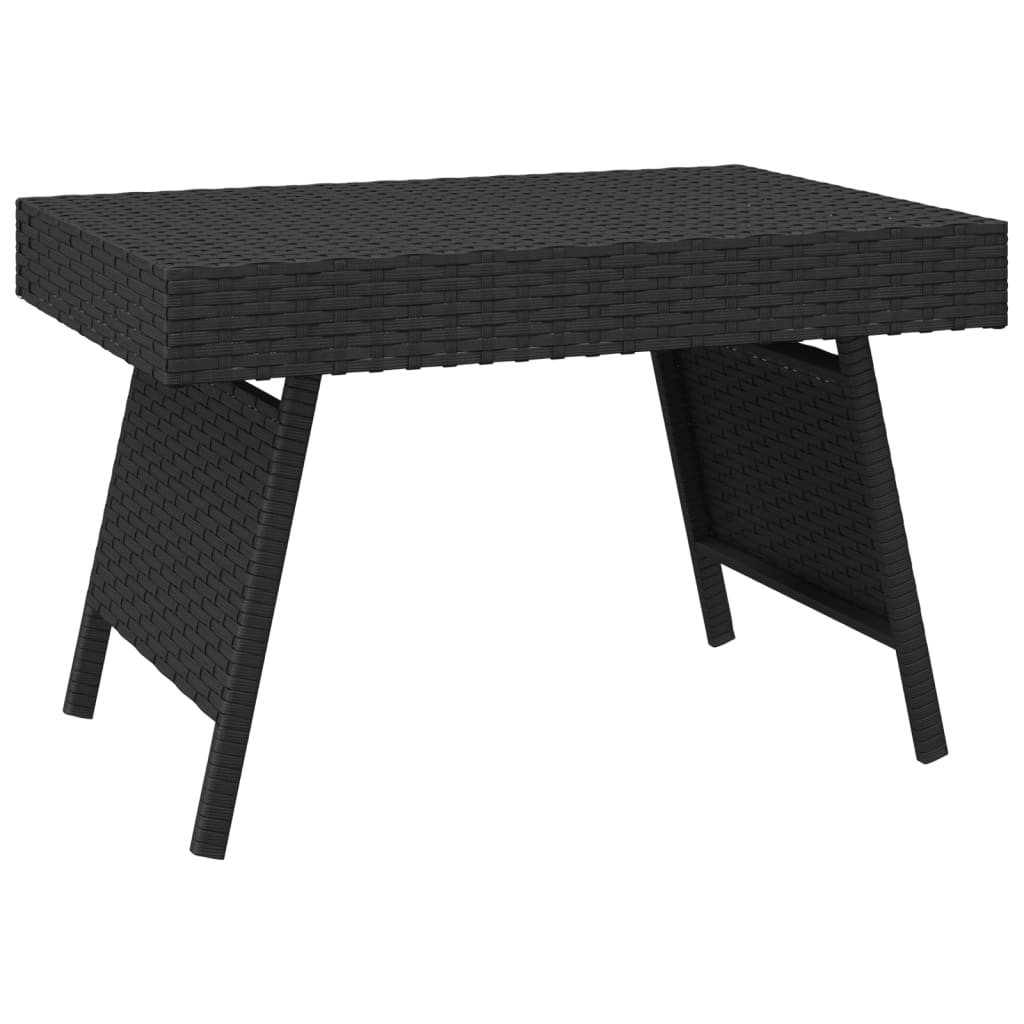 vidaXL Foldable Side Table Outdoor Wicker Folding Couch Table Poly Rattan-0
