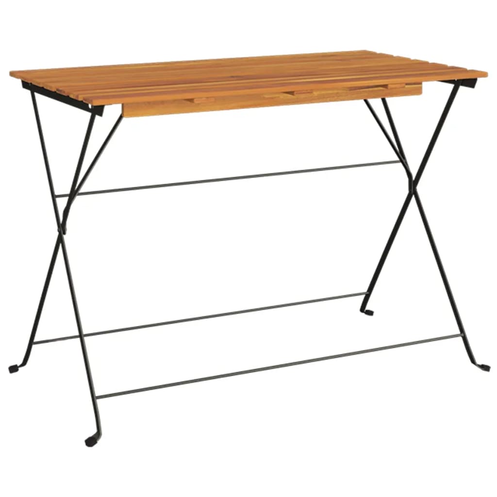 vidaXL Folding Table Bistro Table for Balcony Solid Wood Acacia and Steel-0