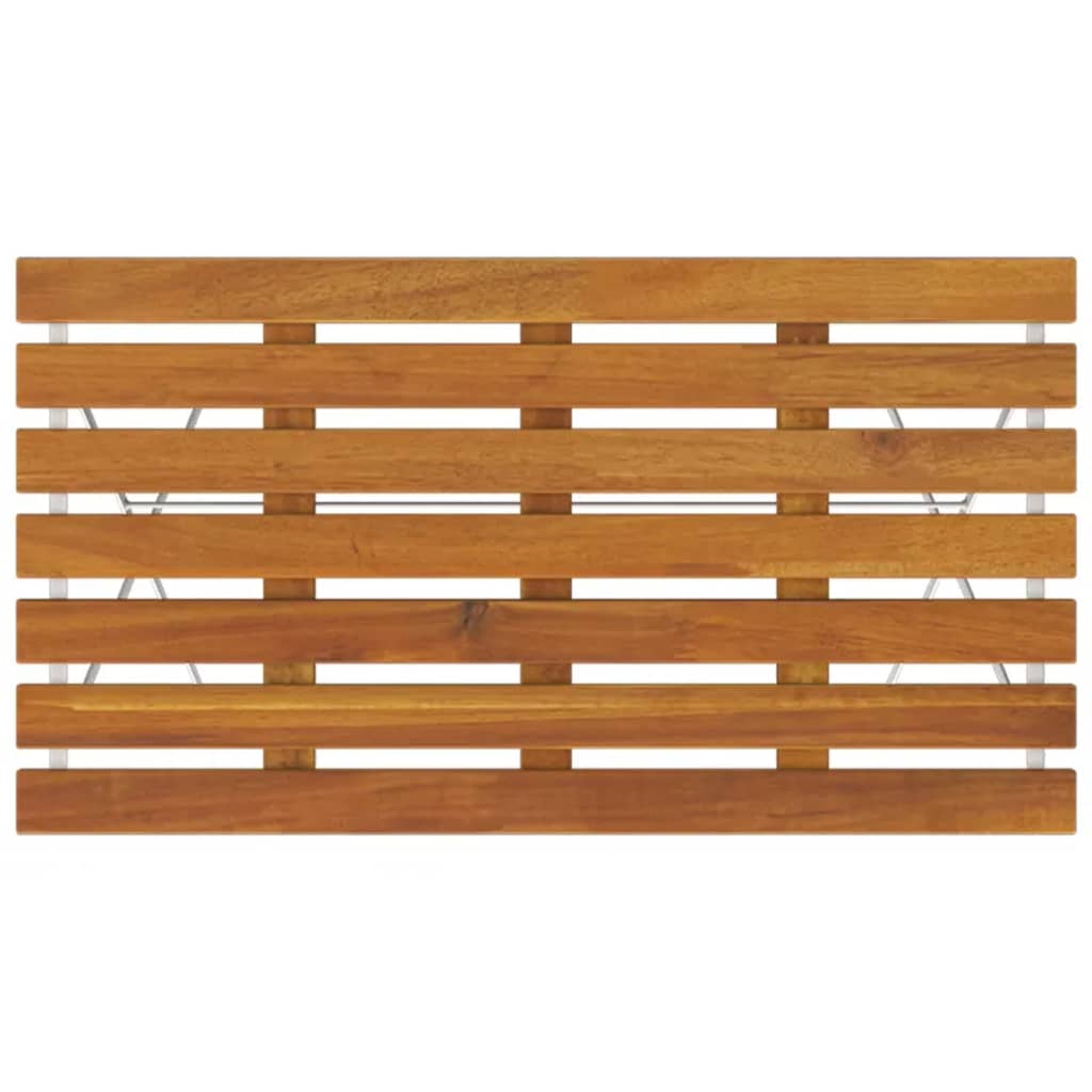 vidaXL Folding Table Bistro Table for Balcony Solid Wood Acacia and Steel-7