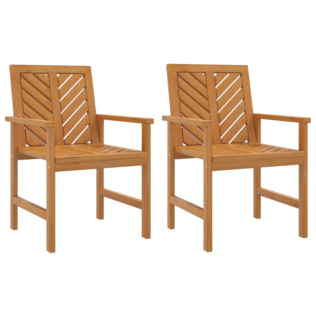 vidaXL Patio Chair Outdoor Patio Furniture Dining Chair Solid Wood Acacia-2
