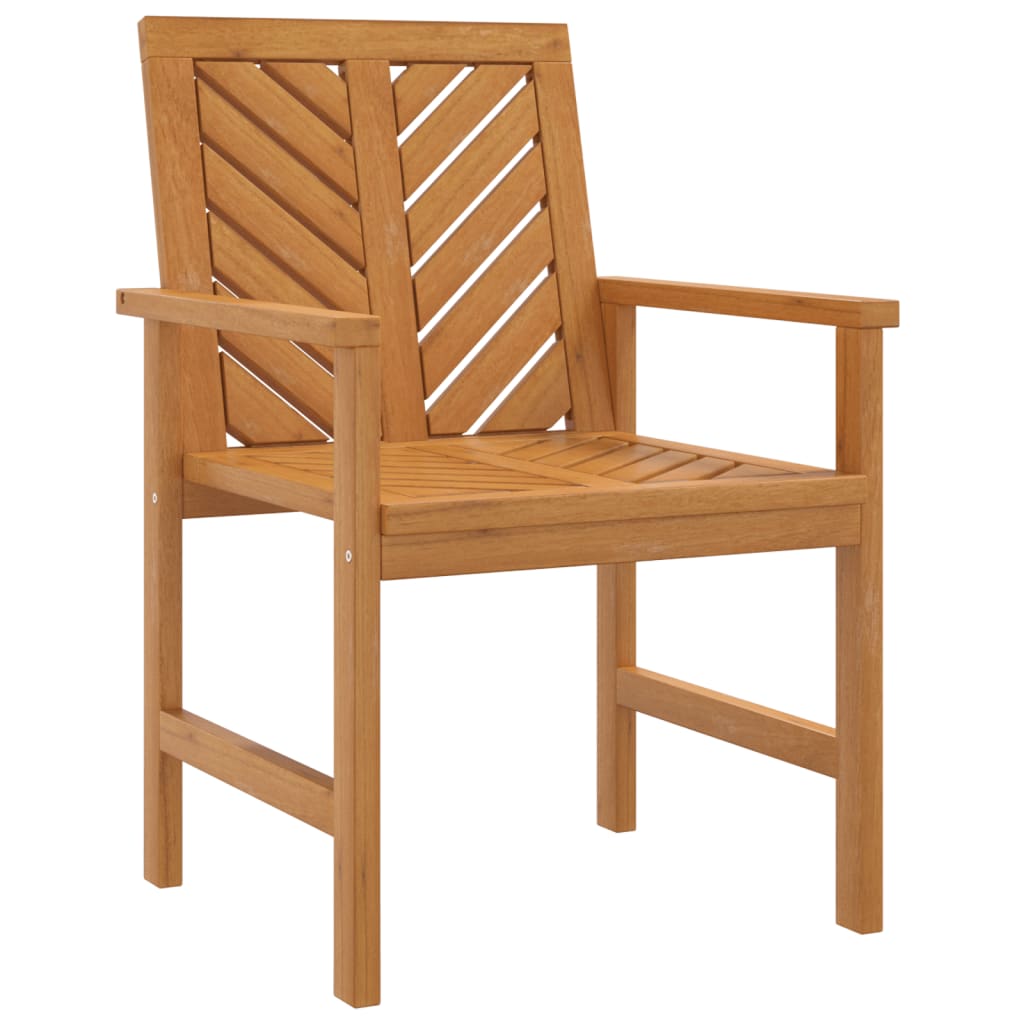 vidaXL Patio Chair Outdoor Patio Furniture Dining Chair Solid Wood Acacia-14