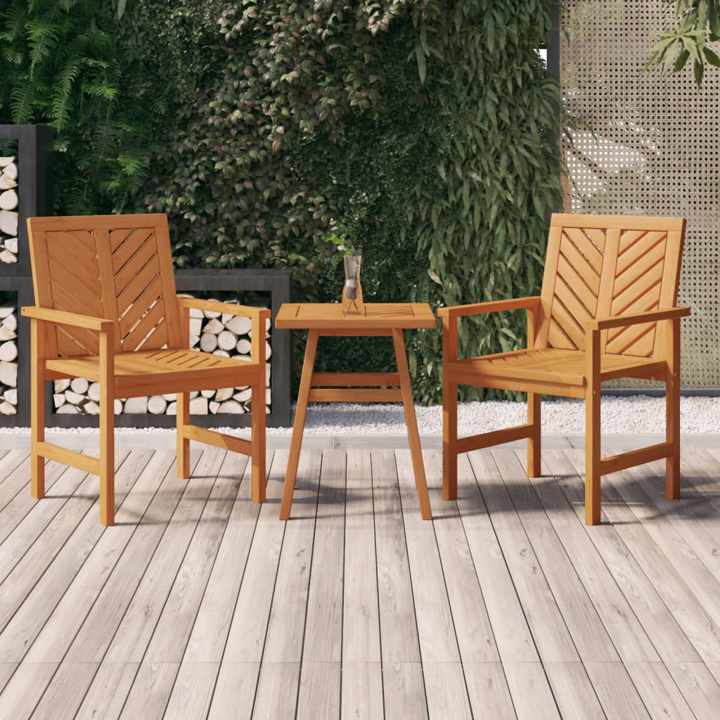 vidaXL Patio Chair Outdoor Patio Furniture Dining Chair Solid Wood Acacia-8