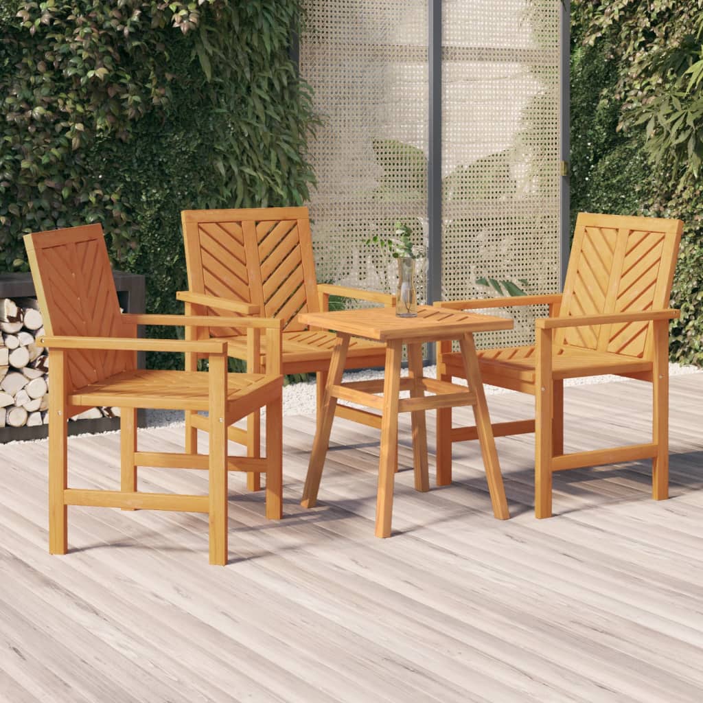 vidaXL Patio Chair Outdoor Patio Furniture Dining Chair Solid Wood Acacia-1