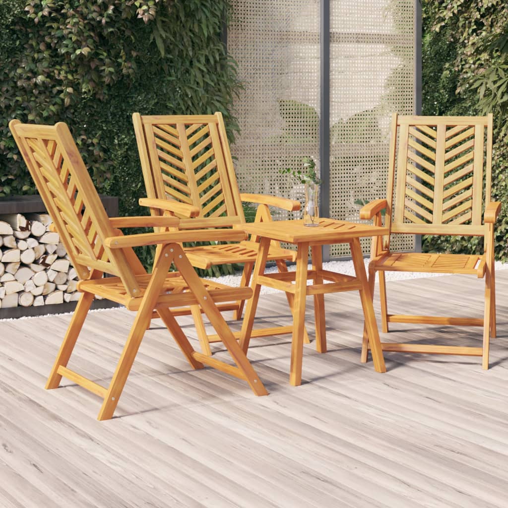 vidaXL Patio Chair Reclining Chair Seating Outdoor Furniture Solid Wood Acacia-6
