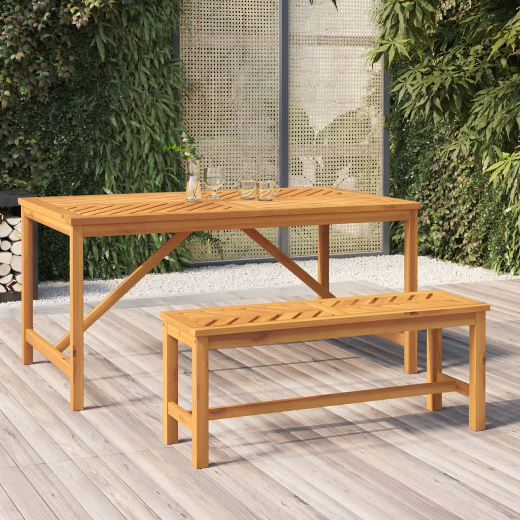 vidaXL Outdoor Bench Patio Furniture Dining Bench for Garden Solid Wood Acacia-8